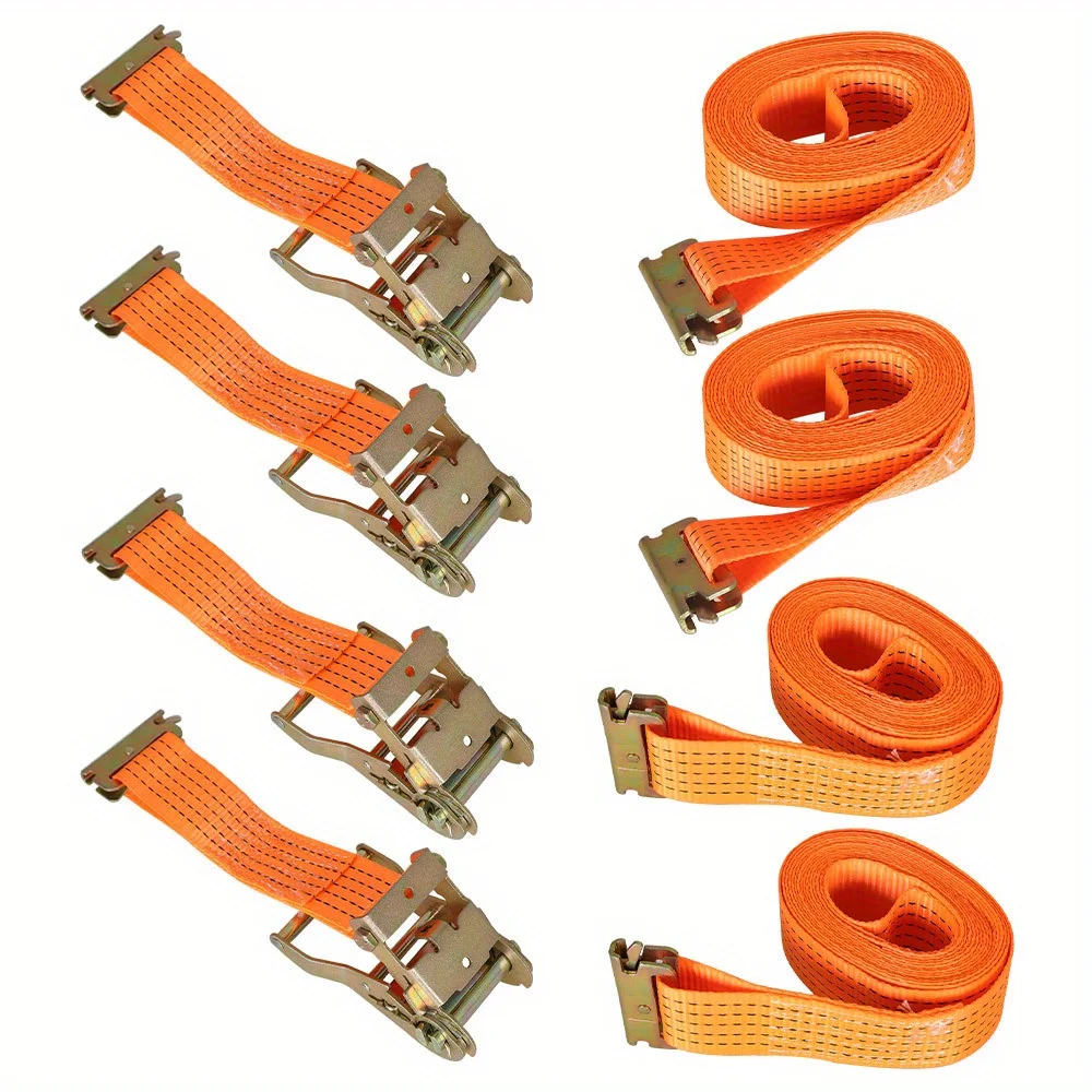 

4pcs Ratchet Straps 2 Inch X 20 Feet Tie-Down Straps Heavy Duty Ratchet Cargo Strap Fit for Moving And Securing Cargo