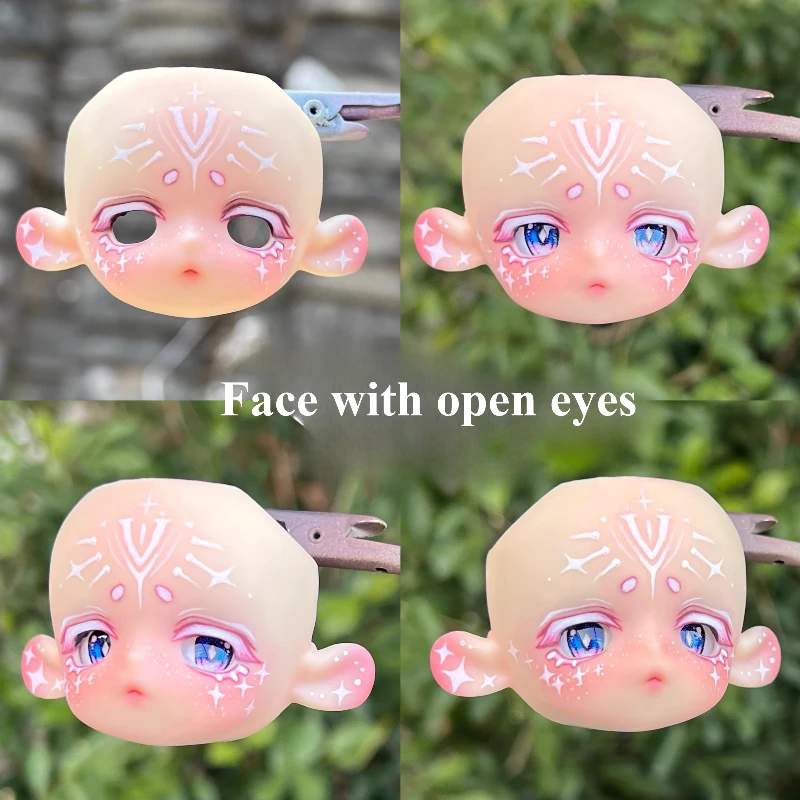 

Открытые глаза, ракушка для лица, BJD лицо, ручная работа, сделай сам, сверхлегкие глиняные фигурки, анимационные персонажи, сменные аксессуары для лица