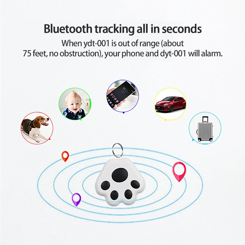 bluetooth-compatible Tracer Intelligent Alarm Anti Lost Keychain Pet Dog Child Tracker Phone Control Practical Both-way Junction