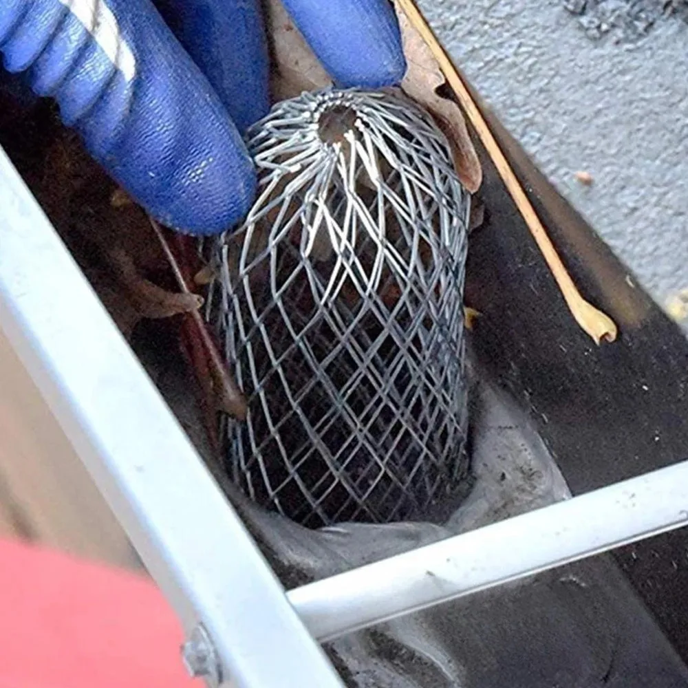 4pcs Expand Aluminum Gutter Filter Mesh Silver Anti-Blocking Filter Rustproof Foldable Screen Eaves Roof Drainage Pipe