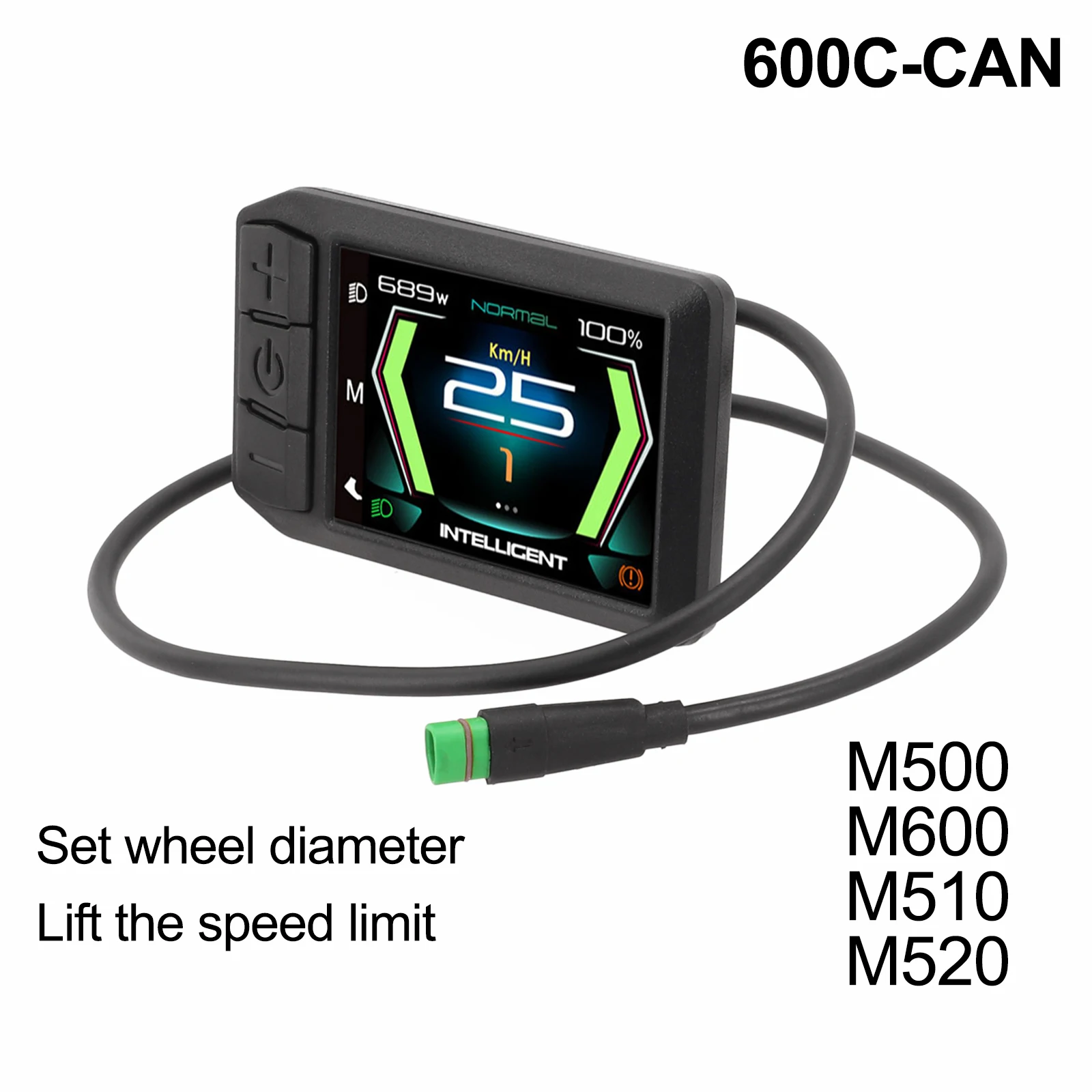 Average Speed Display Electric Bike Replacement 600C Display Full Color LCD Display 5PIN Interface For Electric Bike