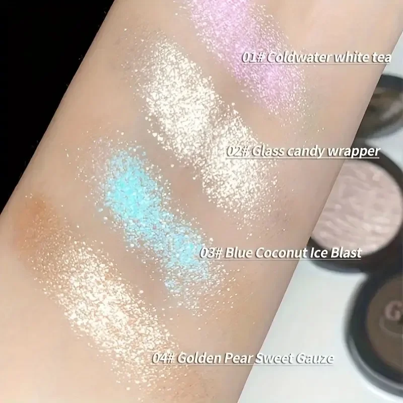 Palette di evidenziatori in polvere con glitter luccicanti Evidenziatore con diamanti Shine Gel per trucco Viso e corpo Illumina il trucco del contorno glitterato