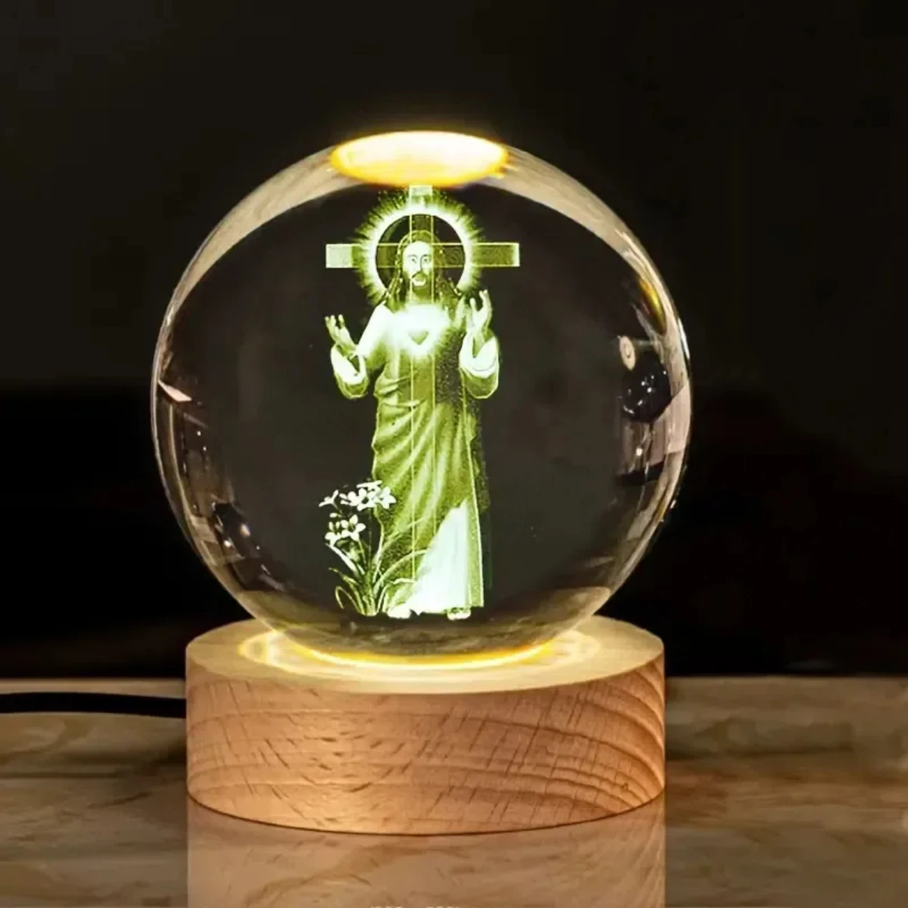 1pc, Jesus religious nightlight, diameter 2.36 \