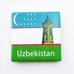 Uzbekistan Tourism Souvenirs Fridge Magnets National Flag Fridge Stickers Home Decor Magnetic Stickers for Message Board