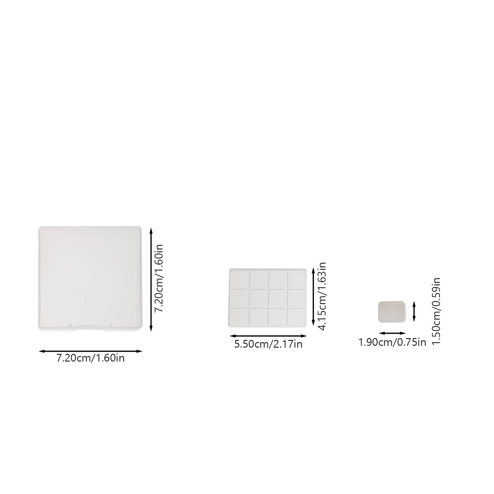 Scatola per pigmenti per acquerello da 25 pezzi Scatola per palette per acquerello in plastica portatile per pittura da viaggio Contenitore per pigmenti per vassoio artistico fai da te