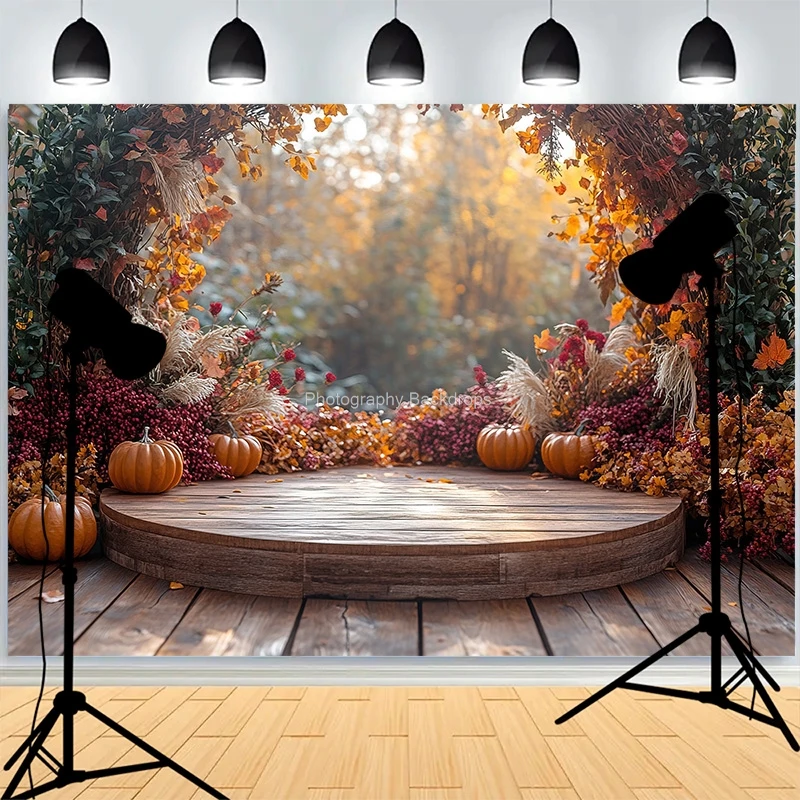 

Thanksgiving Day 3d Podium Haunted House Background Glowing Steps Spooky Ghost Posters Walls Cobwebs Photography Backdrops GN-03