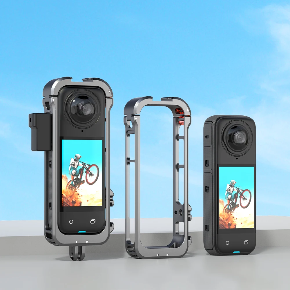 Защитная рамка для Insta360 X4, металлический прочный корпус с креплением холодного башмака, алюминиевый сплав, кроличья клетка, аксессуары для камеры