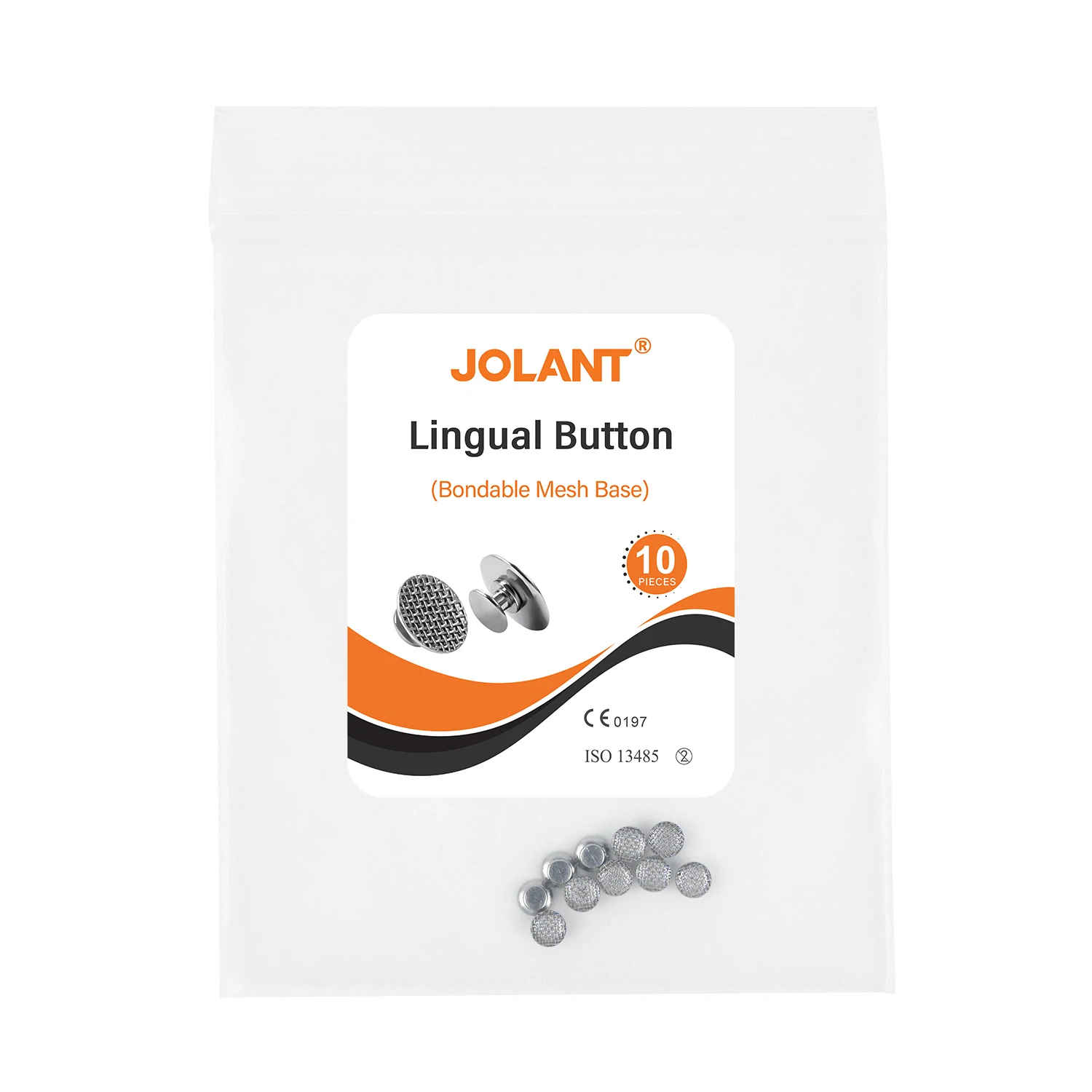 10pcs/Bag JOLANT Dental Orthodontic Lingual Button Metal Bondable Mesh Base Dentistry Materials