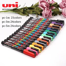 21/24 colori UNI posa Marker PC-1M/3M/5M impermeabile acrilico Marcadores Art Supplies Graffiti Manga Design pittura cancelleria