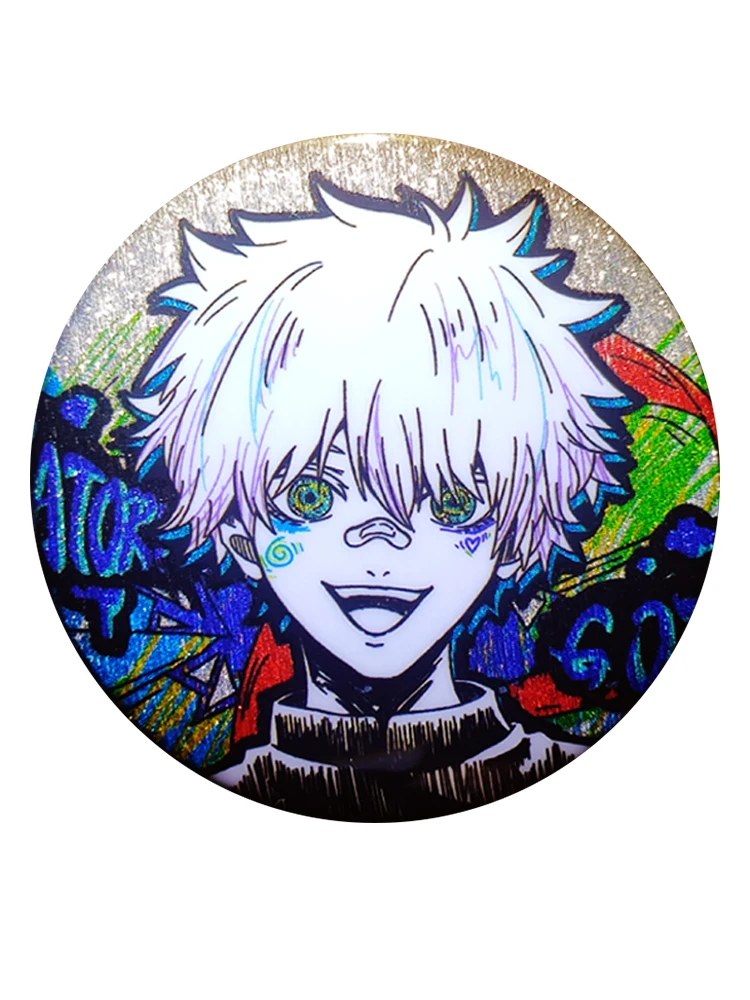 

Anime Jujutsu Kaisen Satoru Gojo Cosplay Double Flash Badge Laser Ticket Ambitus