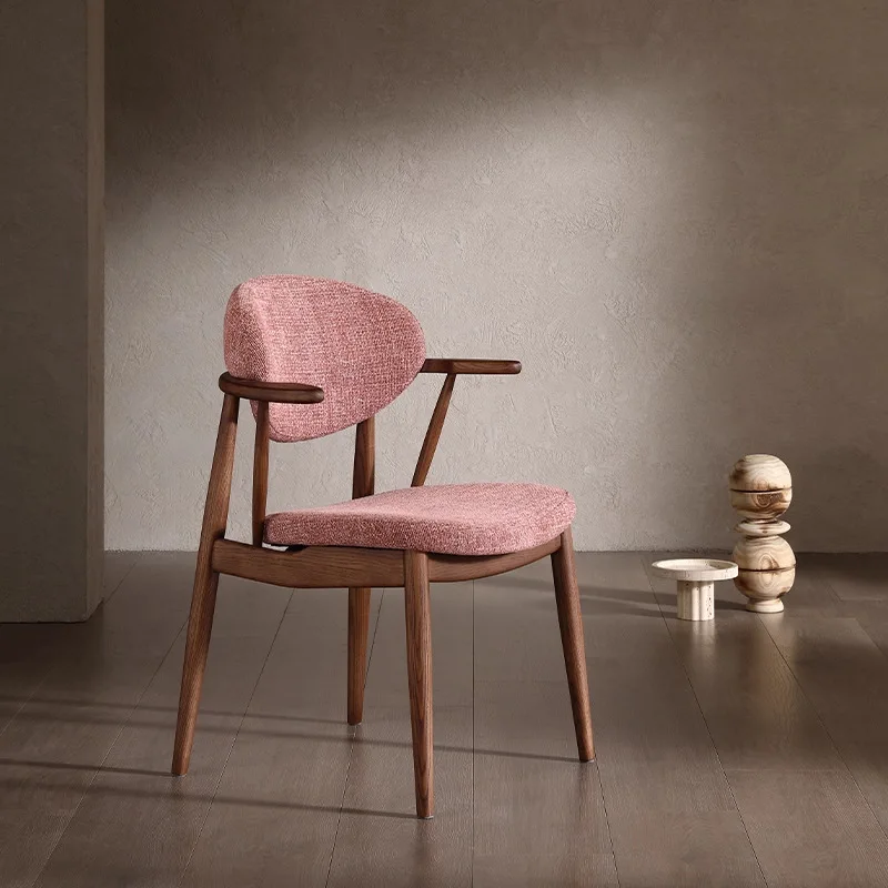 

XL Solid Wood Dining Chair with Armrests, White Ash Wood Comfortable Chair for Home, Hotel, and Restaurant with Backrest