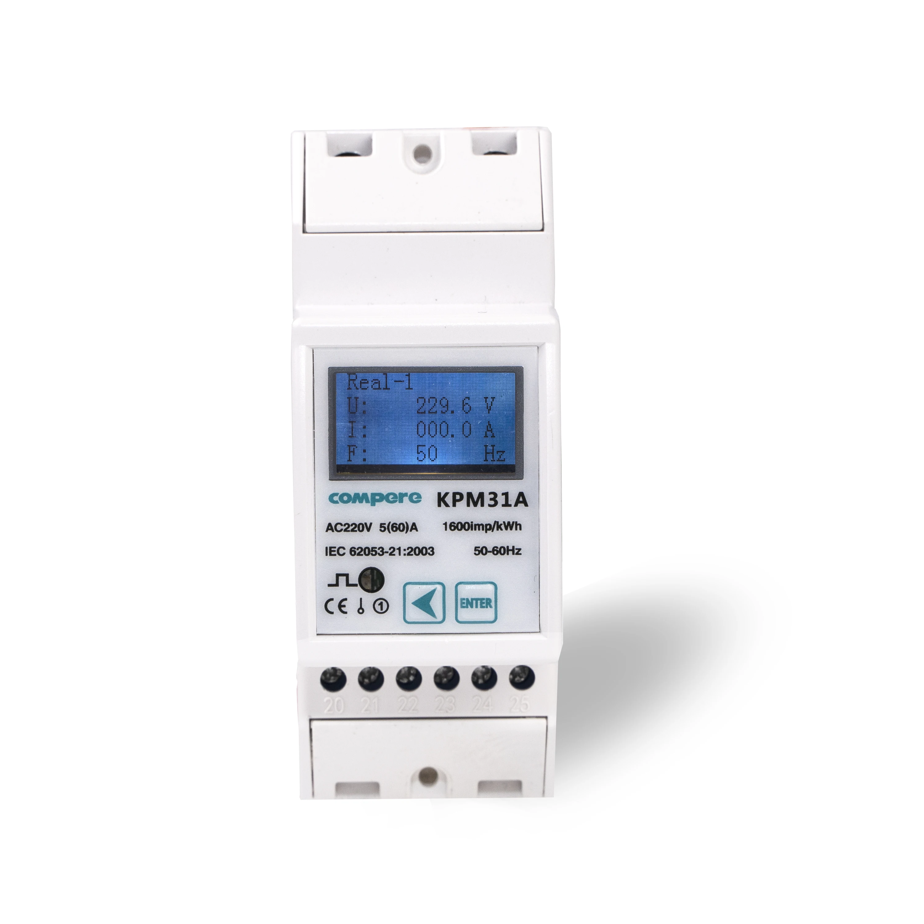Medidor de energia monofásico rs485/modbus 60a kwh medidor de energia inteligente remoto em trilho din para sistema de monitoramento de energia on-line