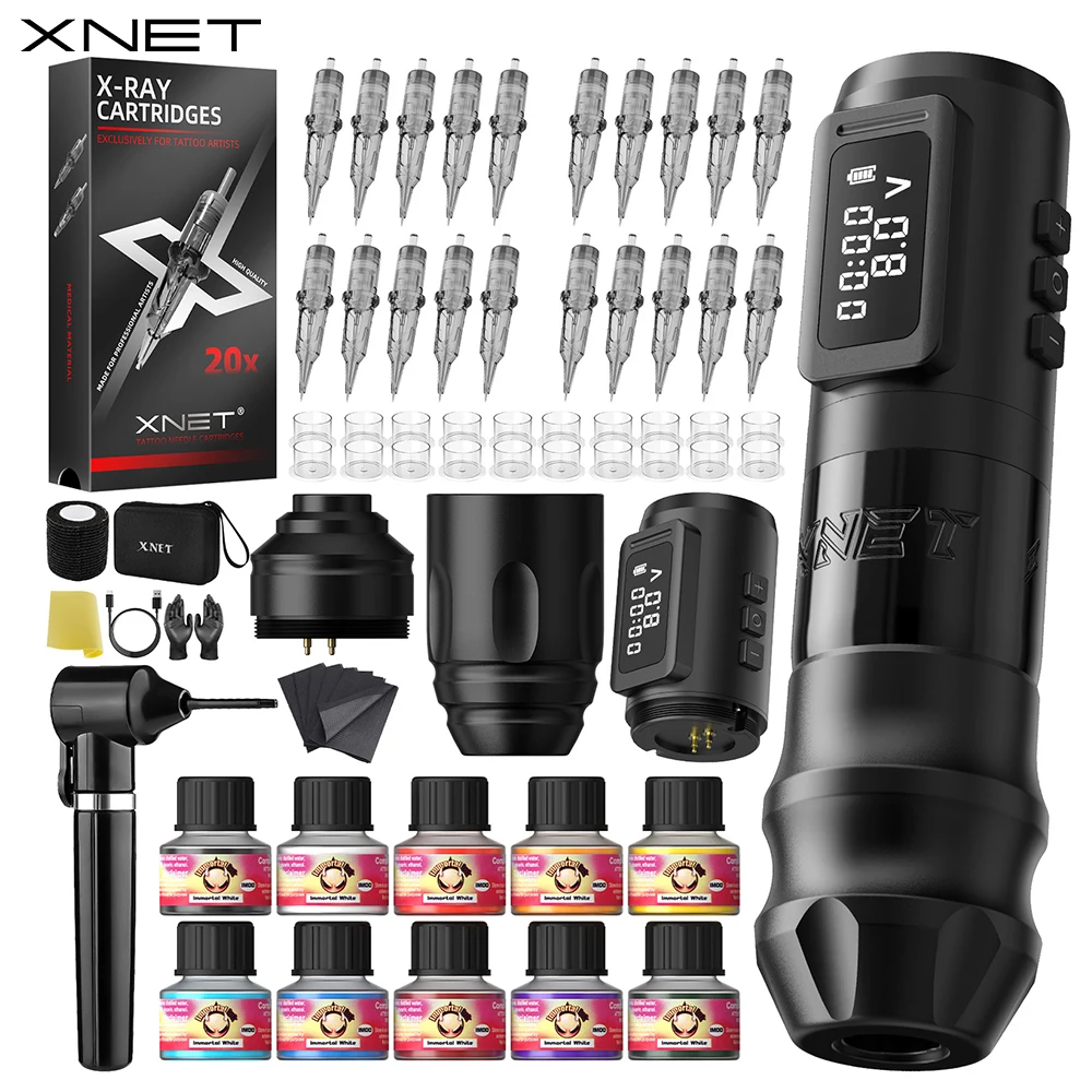 

XNET Claws 2025 Wireless Tattoo Machine Kit Rotary Pen with Ink Shaker Brushless Motor Extra 3.5/4.5/5 Stroke For Tattoo Artist