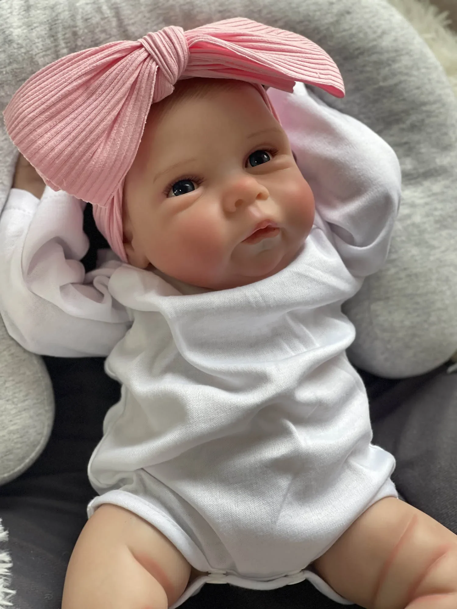 

48cm Reborn Baby Dolls Miley Same As Picture Lifelike Soft Touch 3D Skin Visible Veins