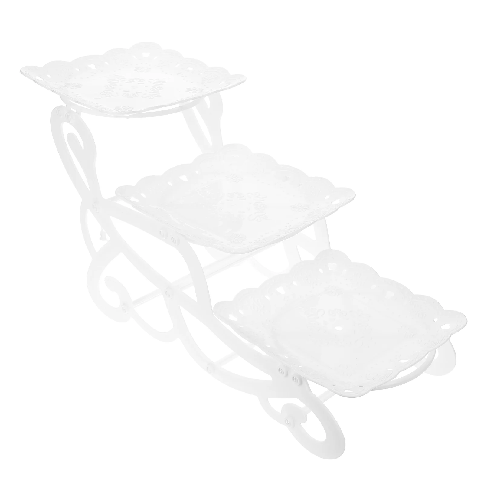 

1 Set Cake Stand 3 Layers Decorative Displaying Rack Versatile Storage Dessert Fruit Holder Tabletop Home Decoration Simple