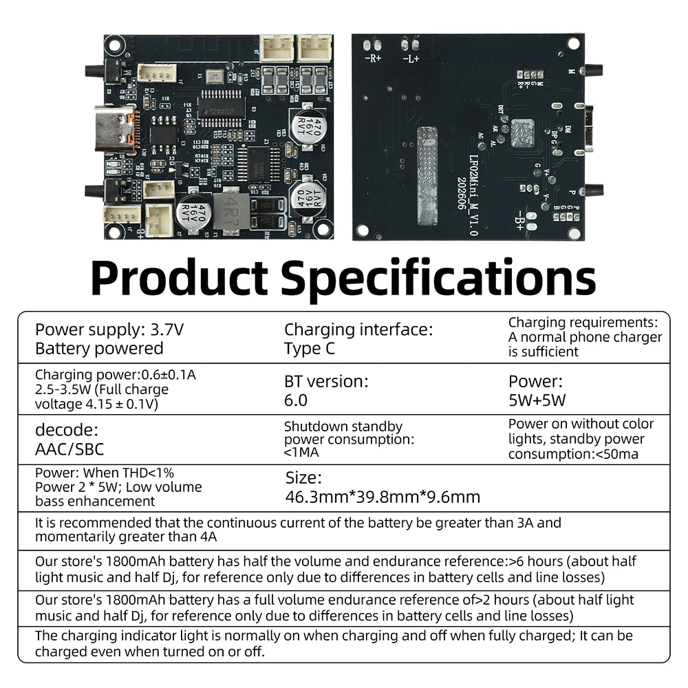 DC5V/3.7V TWS Verst￤rkerboard Dual Channel Hi-Fi Audio Power Amplifier Wireless Stereo Electronic Kit – Detail 2