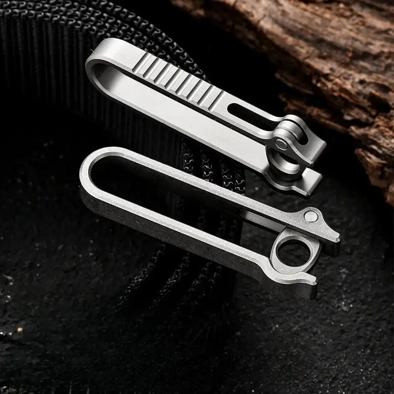 Titanium Alloy Belt Buckle Portable Multifunctional Metal Belt Buckle EDC Spring Movable Hanging Buckle Portable