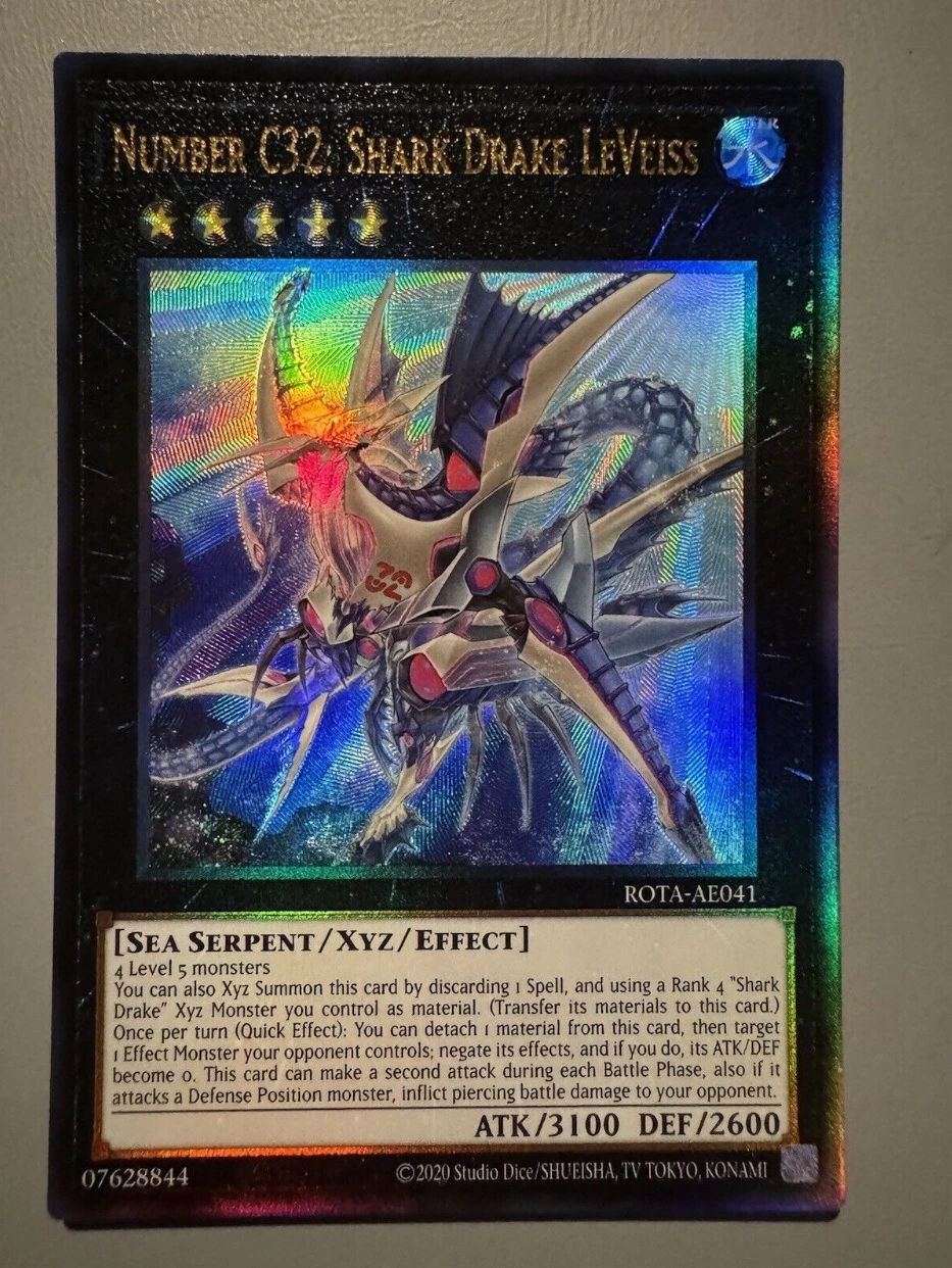 Yugioh KONAMI Duel Monsters ROTA-AE041 Number C32: Shark Sceada Leveiss Ultimate Rare Asian English Collection Mint Card