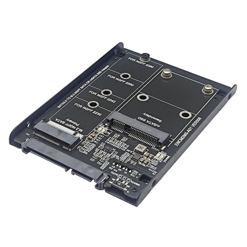 Top-SSD Case Enclosure M2 NGFF&MSATA To SATA3.0 6Gb 2.5In Adapter Riser Cardboard With Socket Support M.2 SATA SSD MSATA SSD