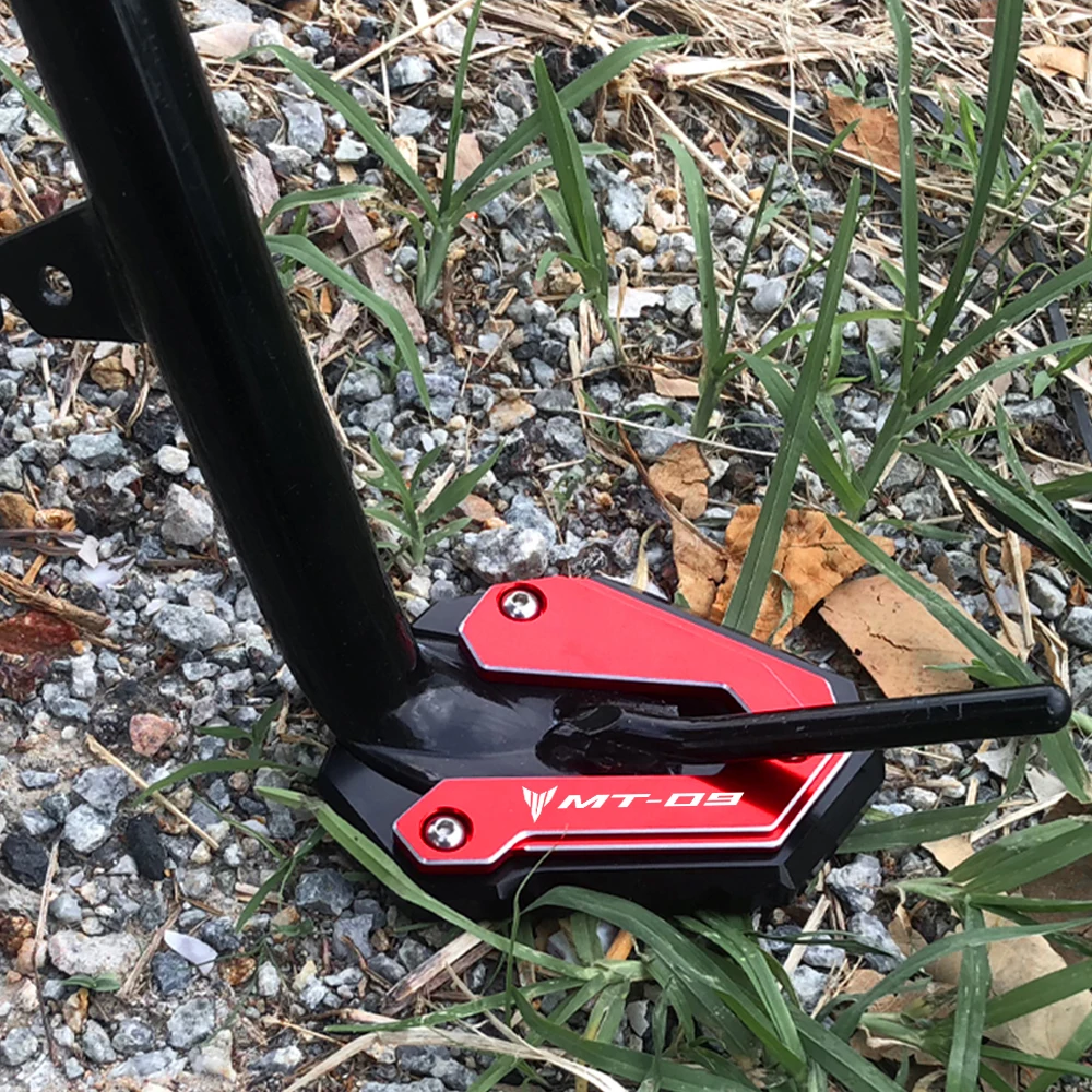 สําหรับ Yamaha MT 07 09 MT07 MT09 mt07 2014-2024 2025 รถจักรยานยนต์ขาตั้ง Kickstand EXTENSION แผ่น Pad Key CHAIN แหวน
