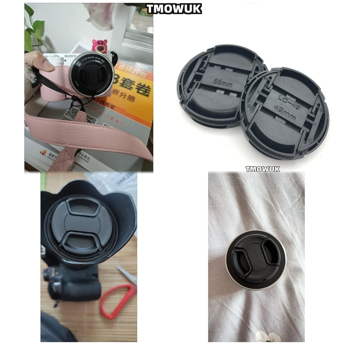 

For Panasonic S1R S9 G100 G95 GH6 GX8 GX9 ZS200 DMC-FZ62 DMC-FZ35 Camera Lens Cap Protective Cover Center Pinch Snap-on 49mm 52