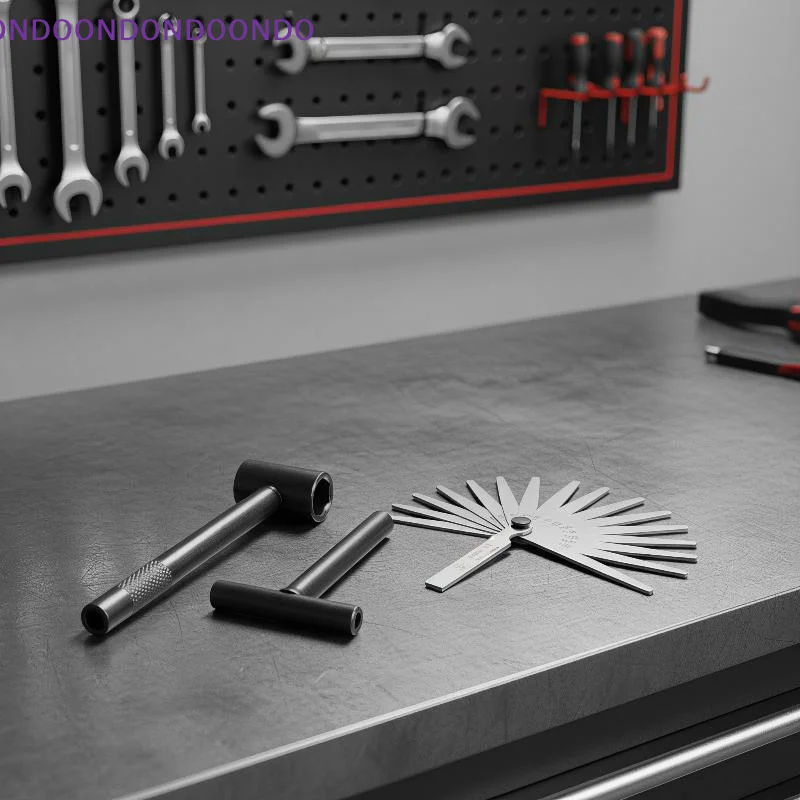 Multifunctional Feeler Gauge Set 0.02-1.00mm Stainless Steel T-Wrench Tune Up Tool for Window Door Gap Adjustment