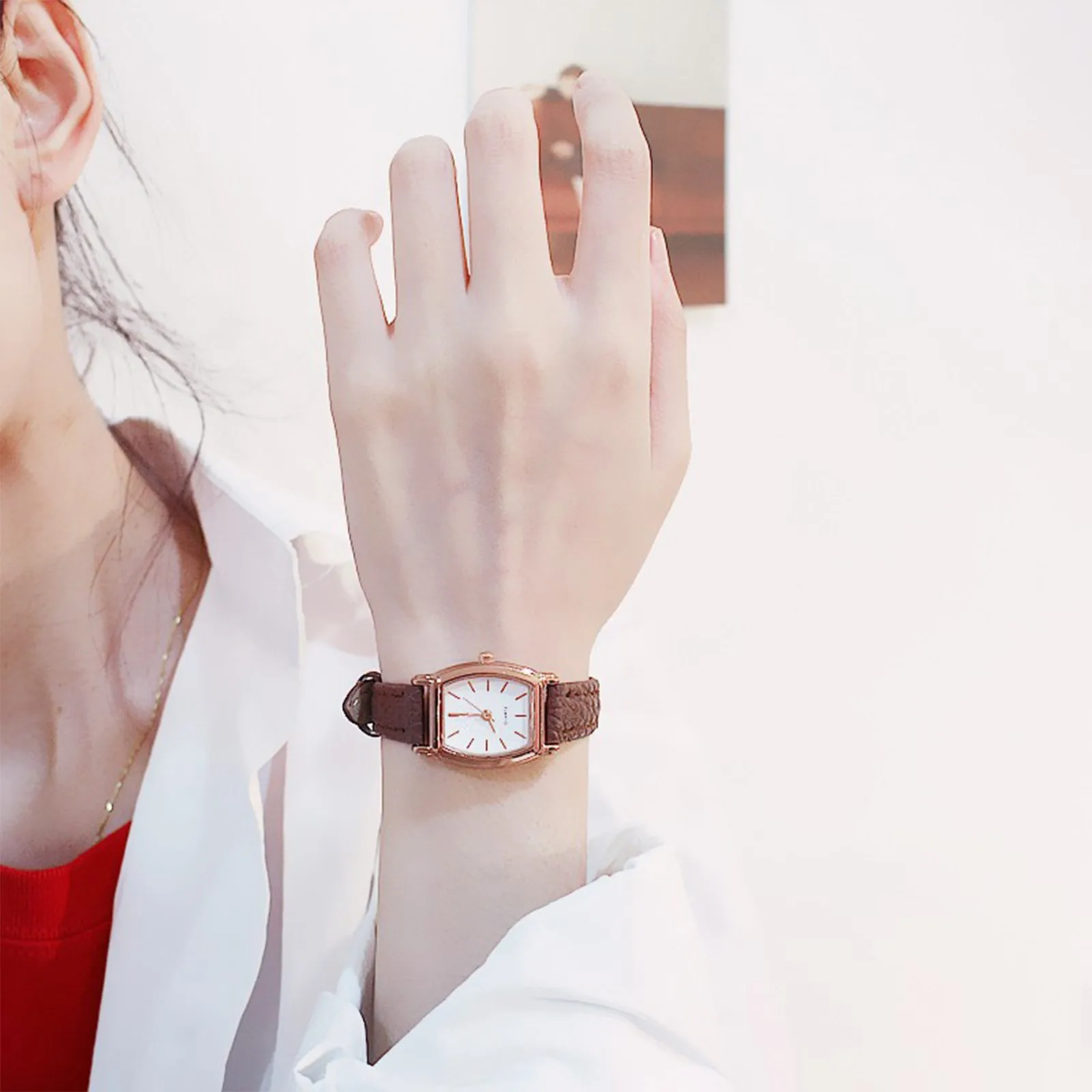 Women's Simple Vintage Watches Retro Brown Dial Wristwatch Leather Strap Wrist Watch High Quality Ladies Casual Bracelet Relojes