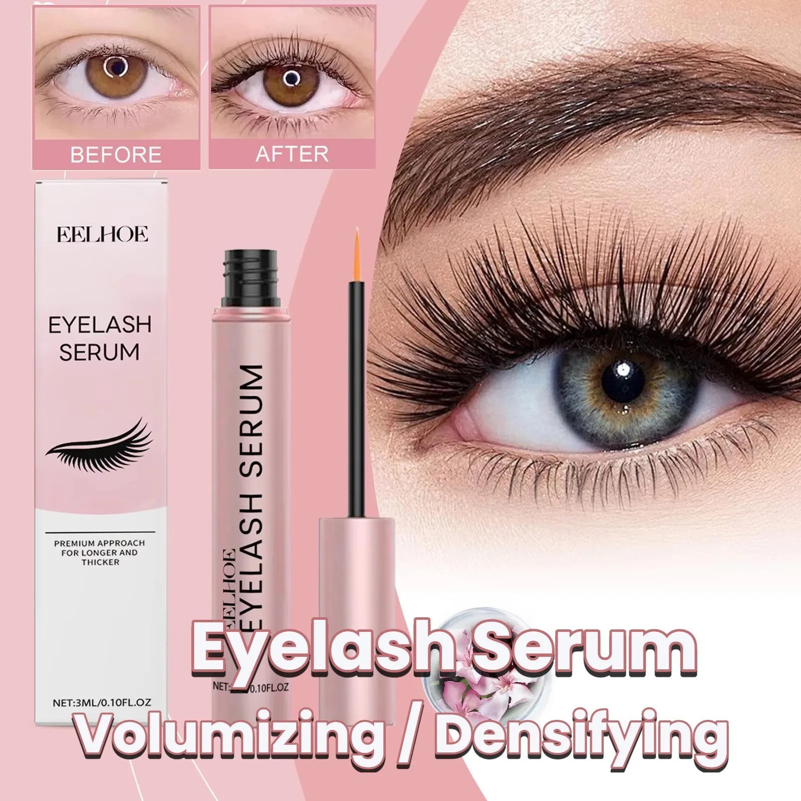 Premium Eyelash Serum and Brow Enhancer Multi-Peptide Lash Serum for Thicker Longer Fuller Lashes Eyebrows Prostaglandin-Free