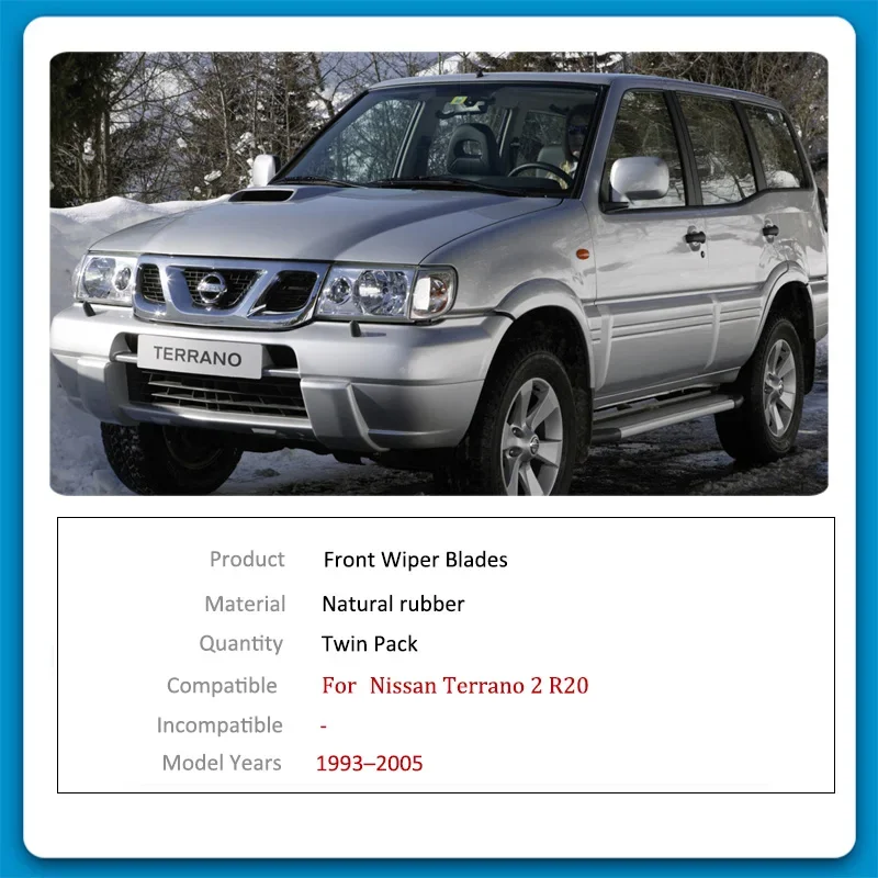 For Nissan Terrano 2 R20 1993~2005 Car Front Wiper Blade Brushes Windscreen Windshield Accessories 1994 1995 1996 1997 1998 1999