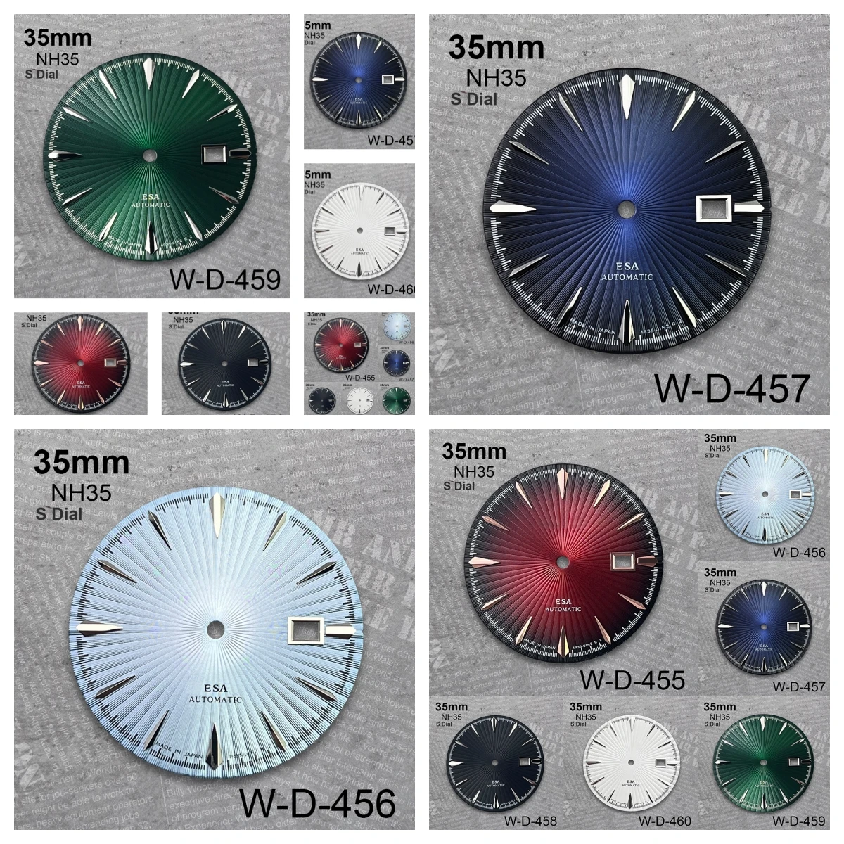 

35mm Red Cocktail S Logo Dial Suitable For NH35 Japan Automatic Movement Gradient High Quality Watch Modification Accessories