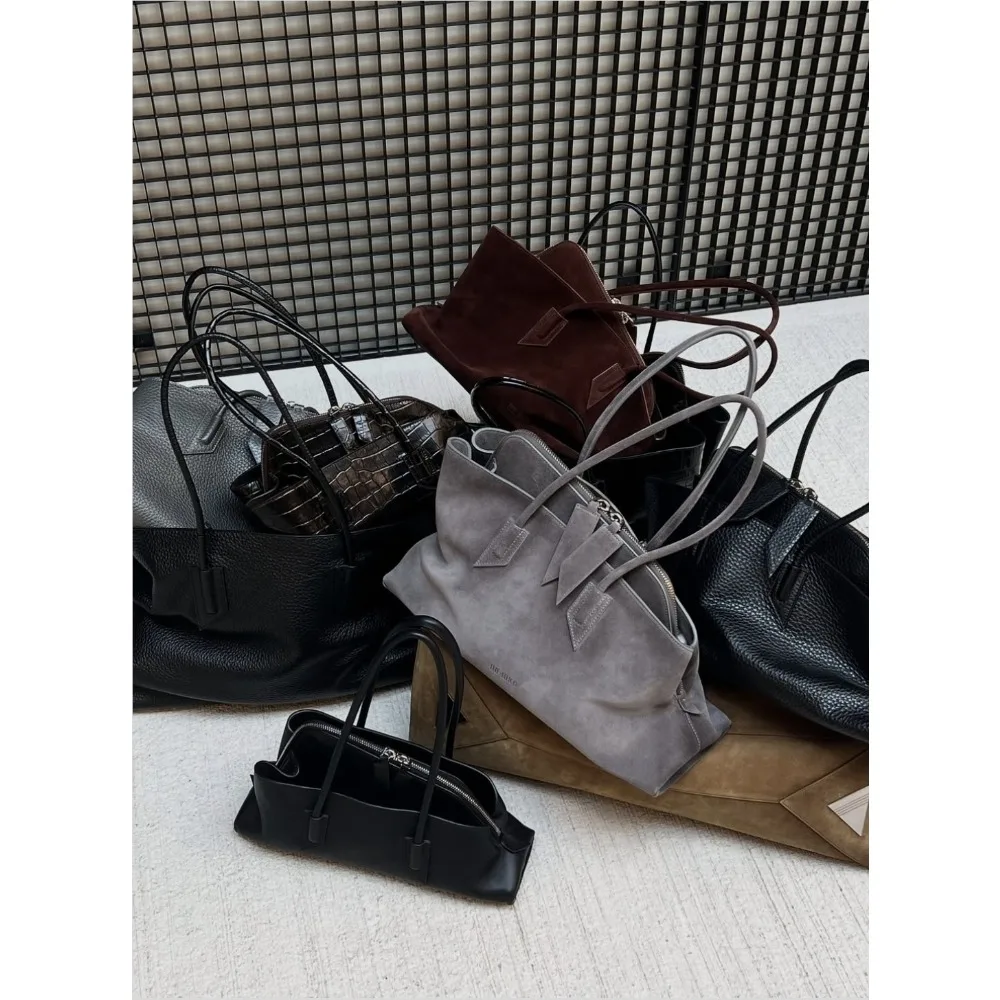 

[Полная кожа внутри снаружи] Высококачественная женская сумка через плечо из первого слоя из воловьей кожи нестандартной формы, повседневная, универсальная, большой вместительности