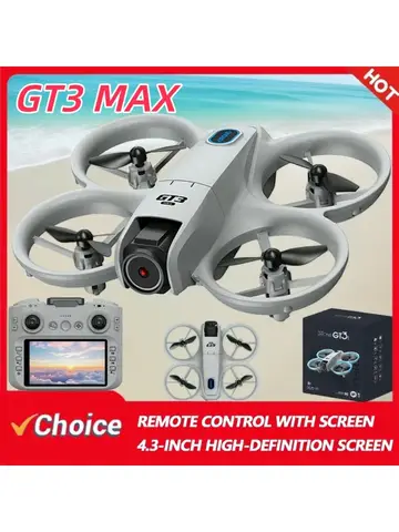 2025New GT3 MAX Drone 8K HD 4.3" Remote Control Headless Mode Helicopter 360° Flip Quadcopter Toys Mini Drone Fors Kid Toy Gifts