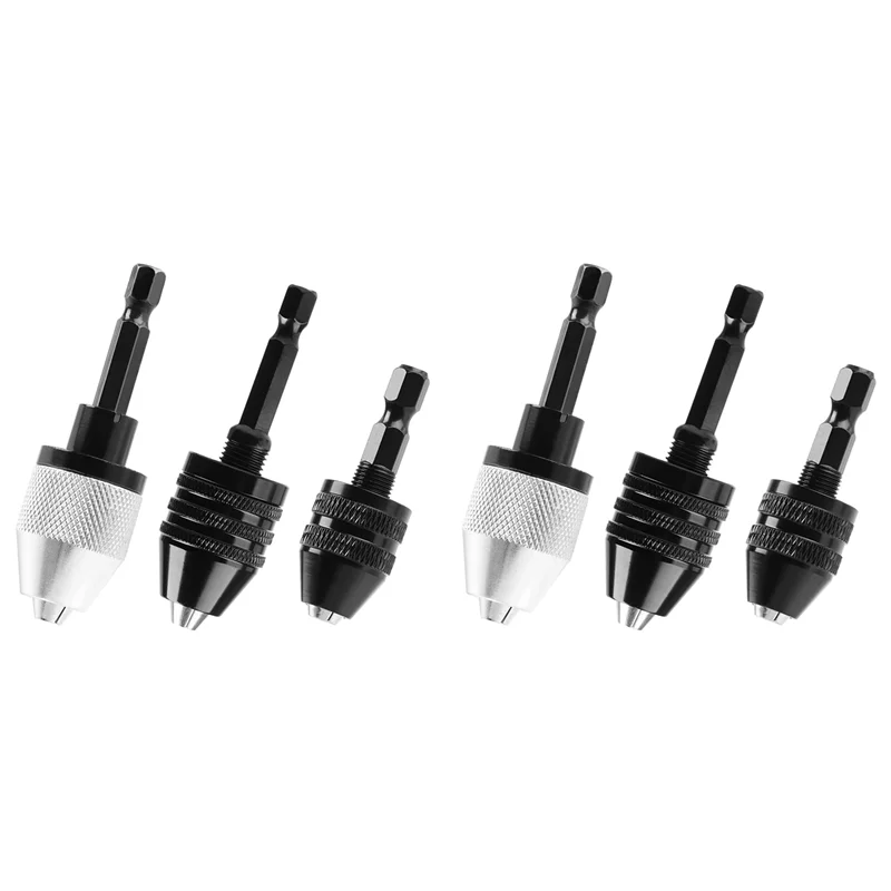 

ALIM-6PCS 1/4 Inch Hex Shank Keyless Drill Chuck Quick Change Adapter Converter Impact Drills Bits, Electric Tool Accessories