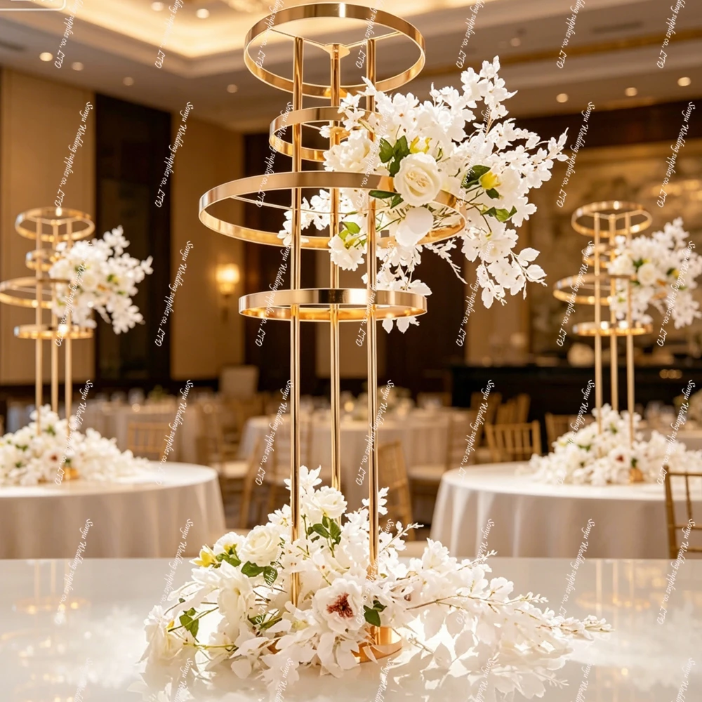 50inch 4pcs Wedding Hall Curved Stainless Steel Arch Stage Screen Background Frame table Flower stand for Bridal Party Decor
