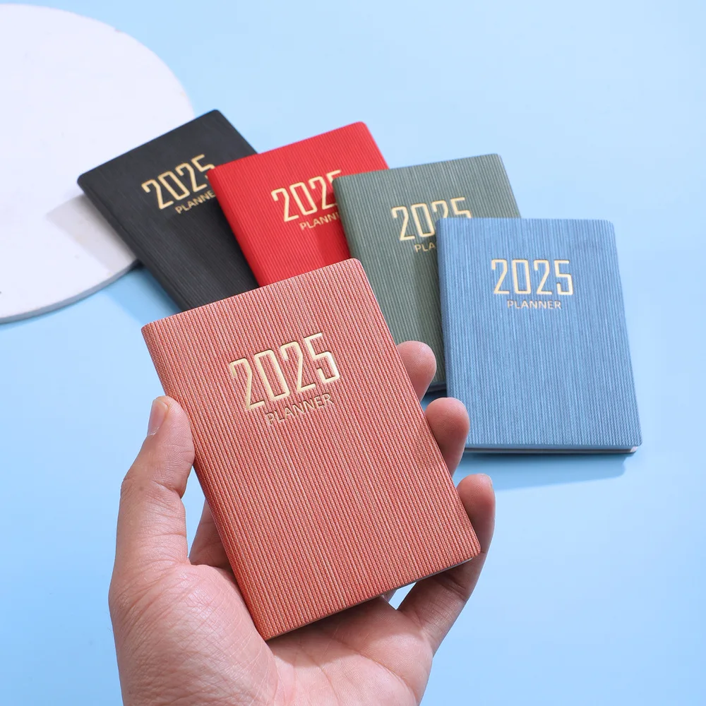 Portable 2025 Mini Pocket Notebook 365 Days Notepad Diary Notebook Day Week Month Planner Office School Stationery Gift A7