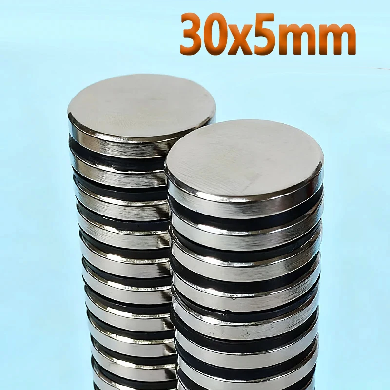 N35 NdfeB 30x5mm Magnet Round Shape 30*5mm Magnet Accessory Permanent Neodymium Magnetic Imanes Fridge Magnets 1-20pcs