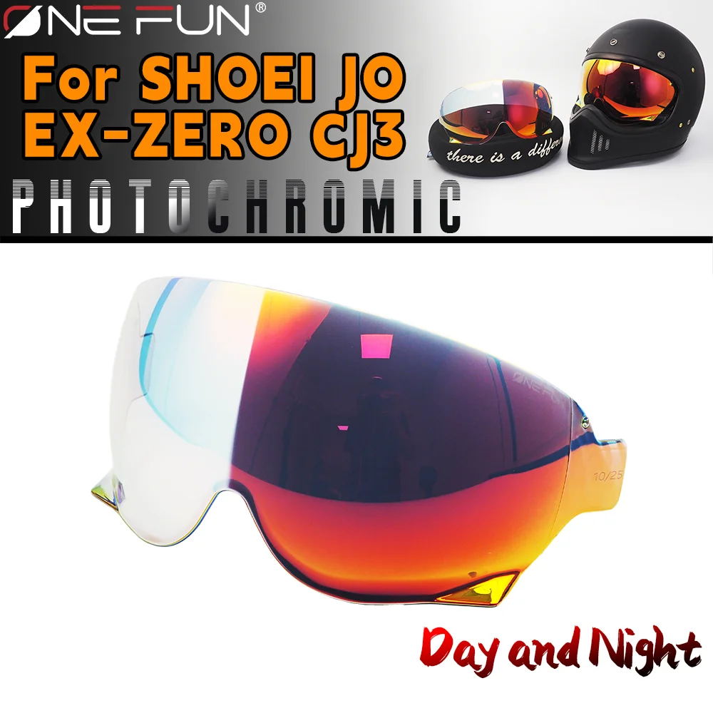 Visera de Repuesto para Casco cj3, Compatible con SHOEI CJ3 JO EX-Zero, Lente Fotocromática para Casco de Motocicleta Integral