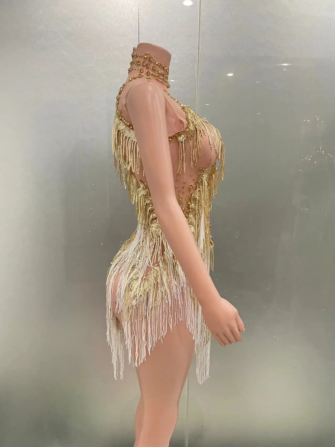 الأسهم سباركلي حجر الراين هامش فستان للنساء مثير راقصة تظهر احتفال الزي حفلة موسيقية حفلة عيد ميلاد DJ بار ملهى ليلي ازياء