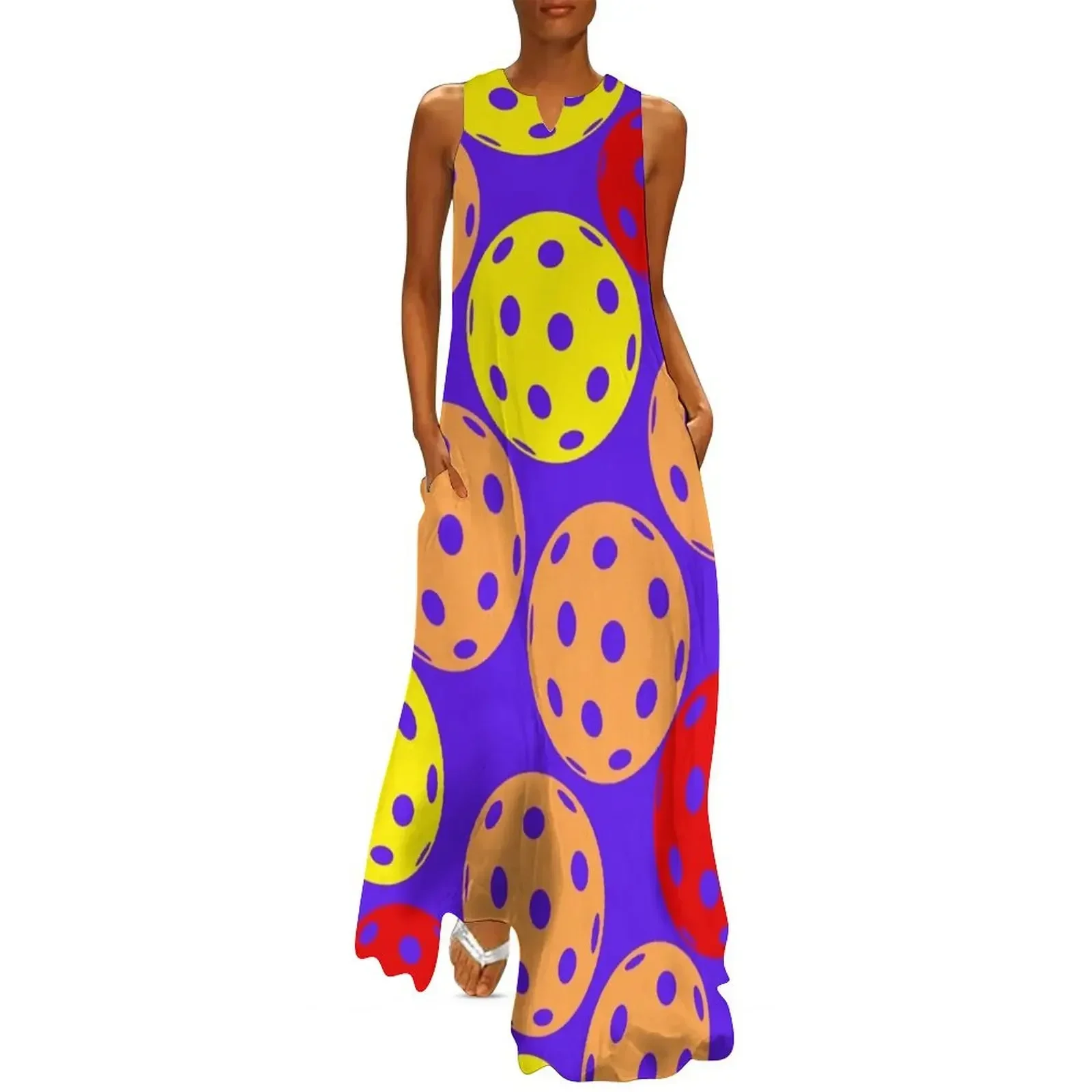 

Colorful Pickleball Pattern Long Dress loose women's dress dresses for women 2025 luxury designer party Bride dresses Dress