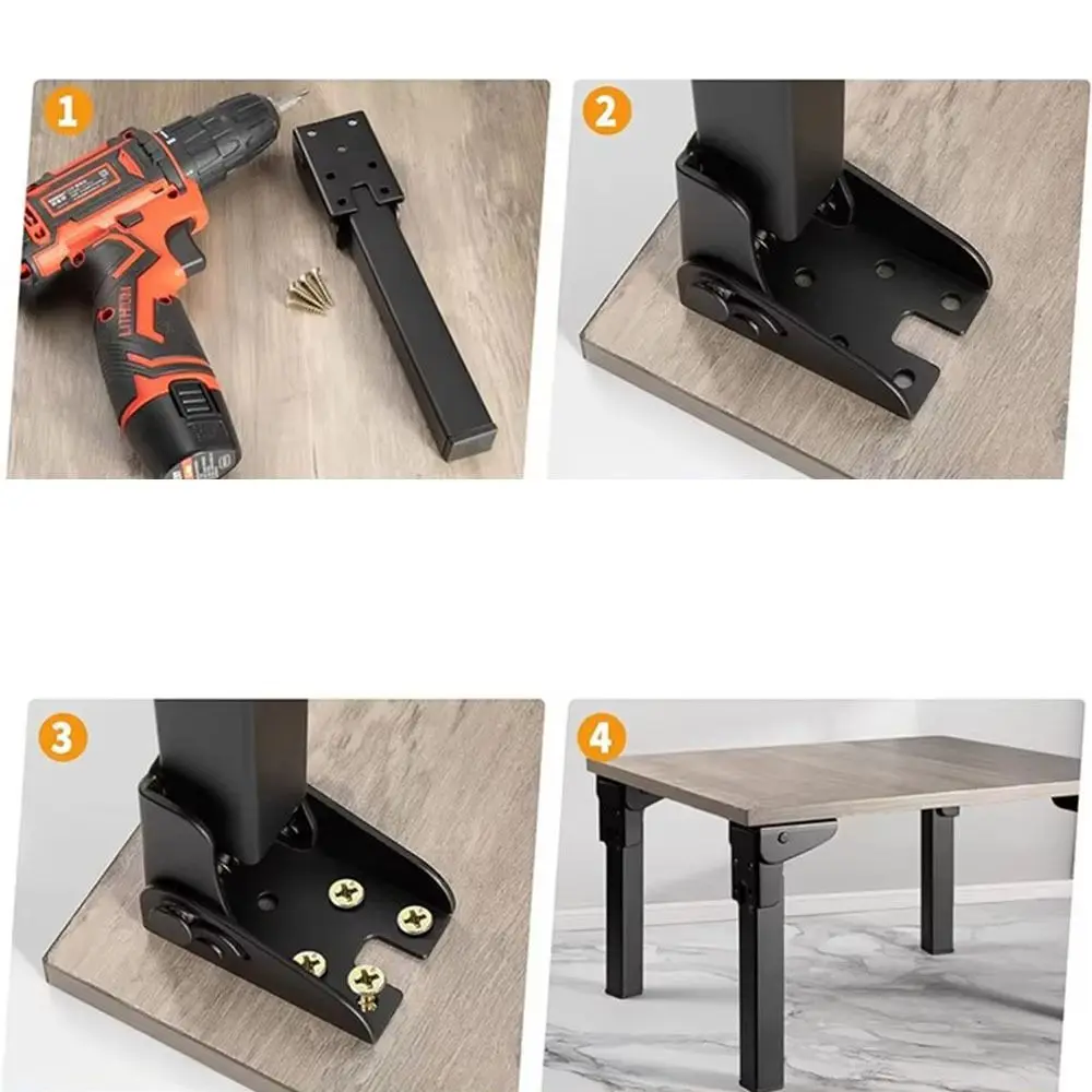 

90° Folding Table Leg Replacement Metal DIY Collapsible Table Legs Feet Bench Computer Desk Parts