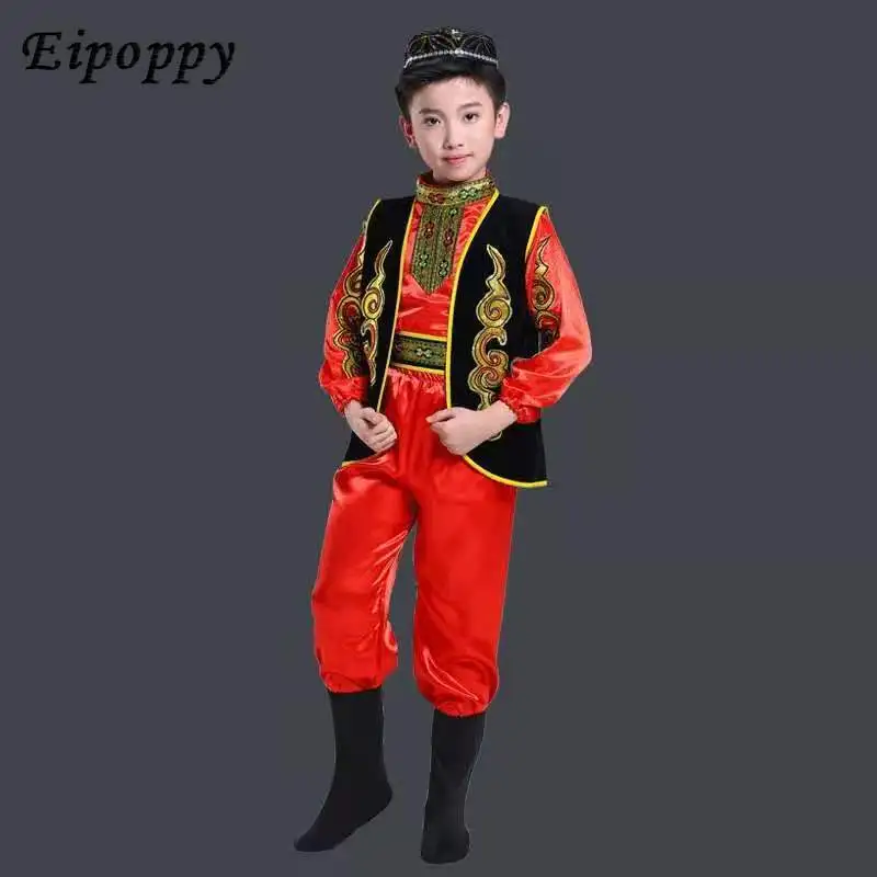 زي الرقص شينجيانغ للأطفال ، الفتيات أداء الأقليات ، Uygur