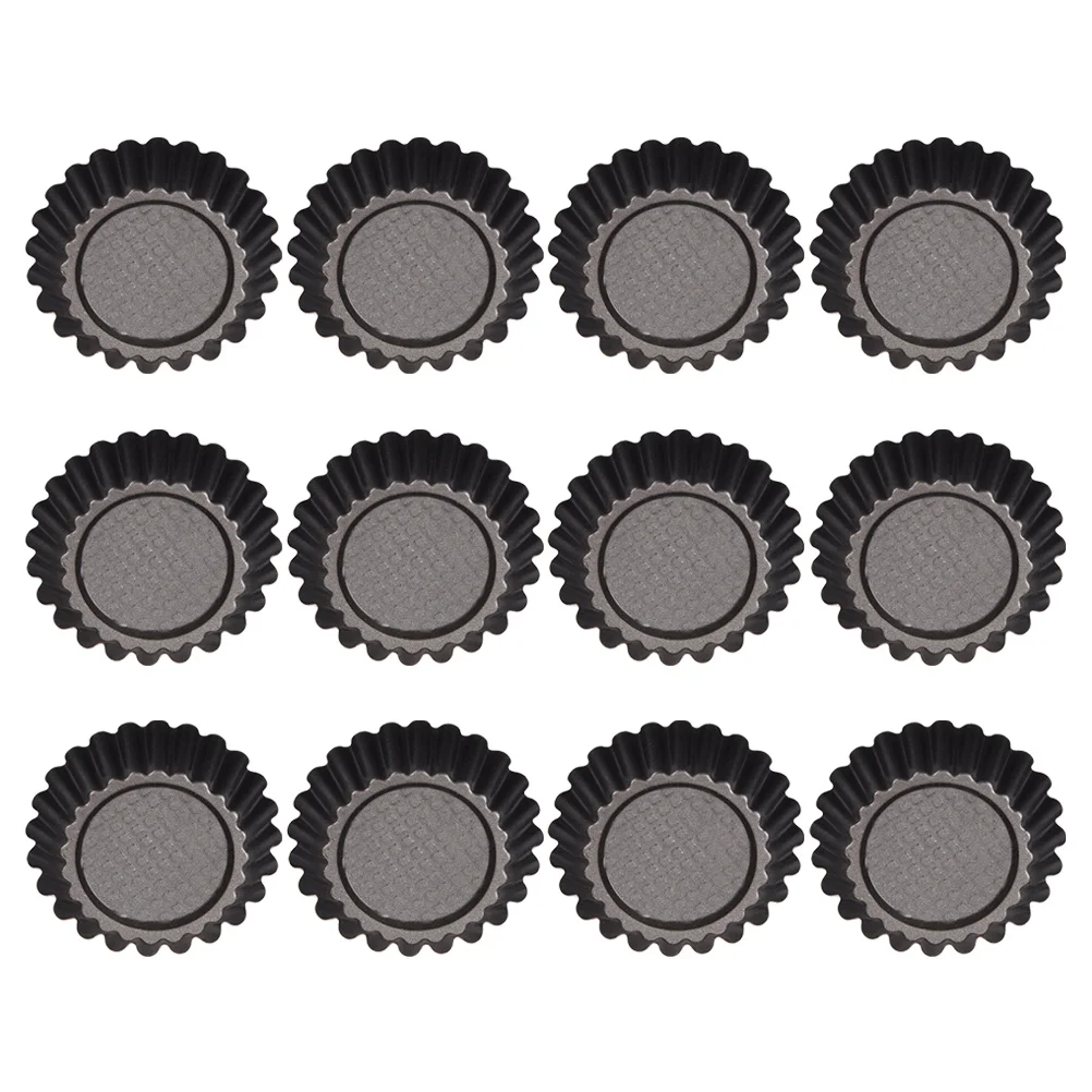 

12Pcs Egg Tart Baking Mold High Carbon Steel Non Stick Easy Clean Pastry Mini Steaming Dessert Snack Tartlet Muffin DIY