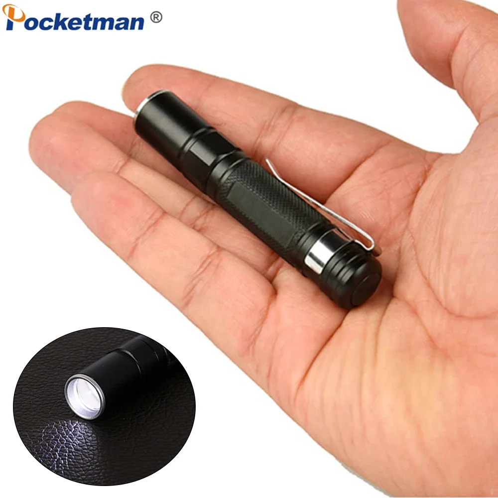 Mini Flashlight AAA Battery Powered Small Torch Pocket Emergency Light Pen Lights Super Bright Flashlights