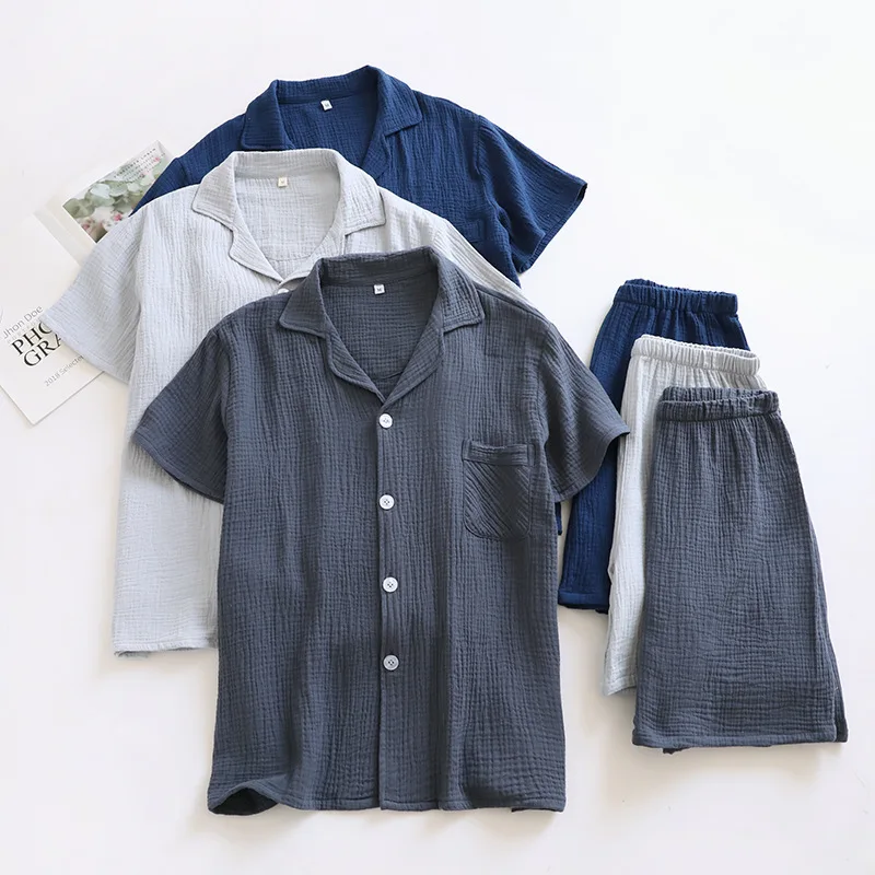 Men's Cotton Short Sleeve Pajama Set 2-Piece