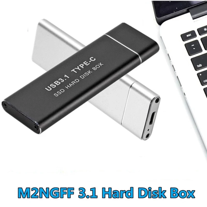 GRWIBEOU USB 3.1 إلى M.2 SSD صندوق القرص الصلب المحمول نوع C محول بطاقة الضميمة الخارجية الحال بالنسبة m2 SATA SSD 2230/2242/2260/2280