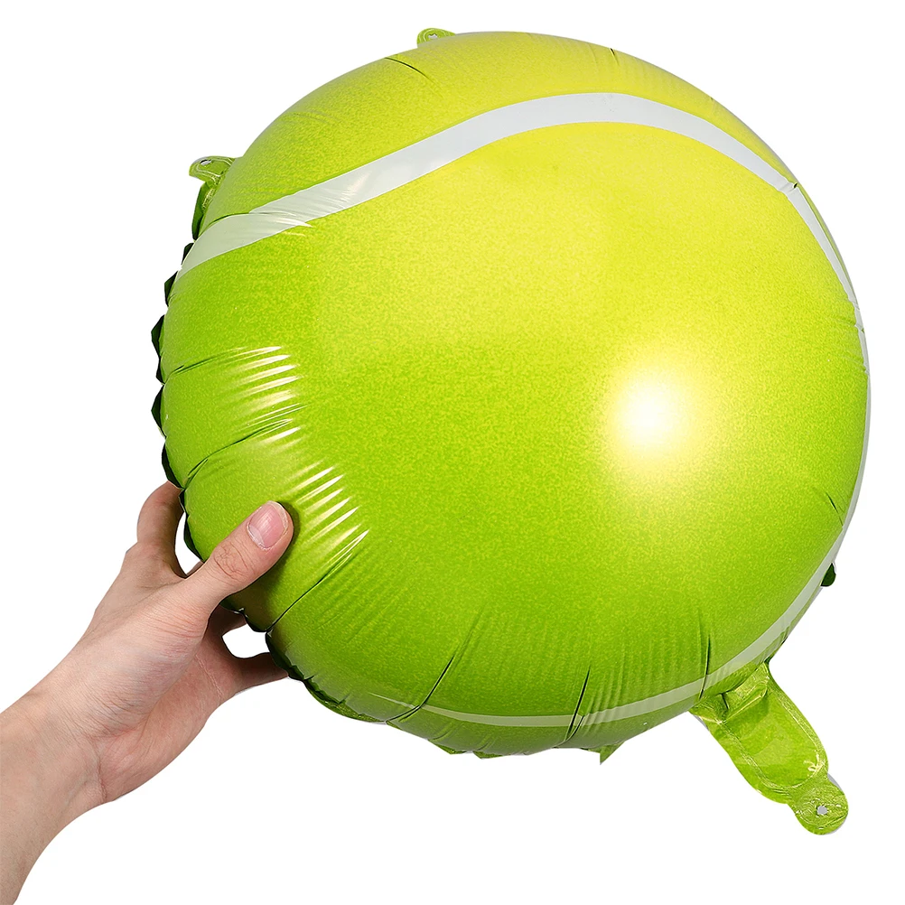 

12pcs Inflatable Balloons Large Foil Tennis Ball Decorations For Tennis Party Supplies Hanging Balloon Balls Sporty Party Favors
