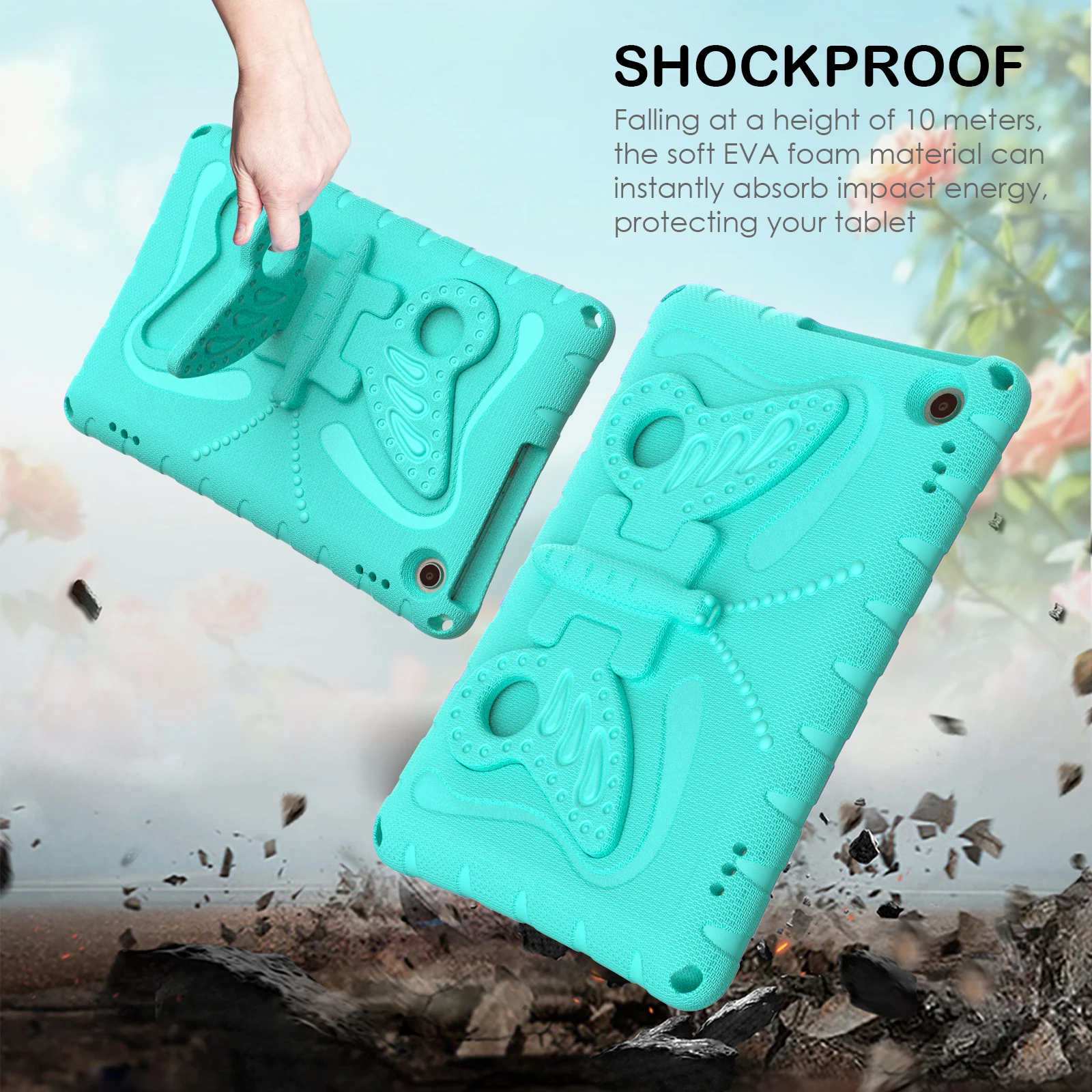 Kids Butterfly Case For Amazon Fire Max 11 2023 HD10 HD8 Plus 2023 2022 2021 2020 Fire7 2022 EVA Stand Cover With Shoulder Strap