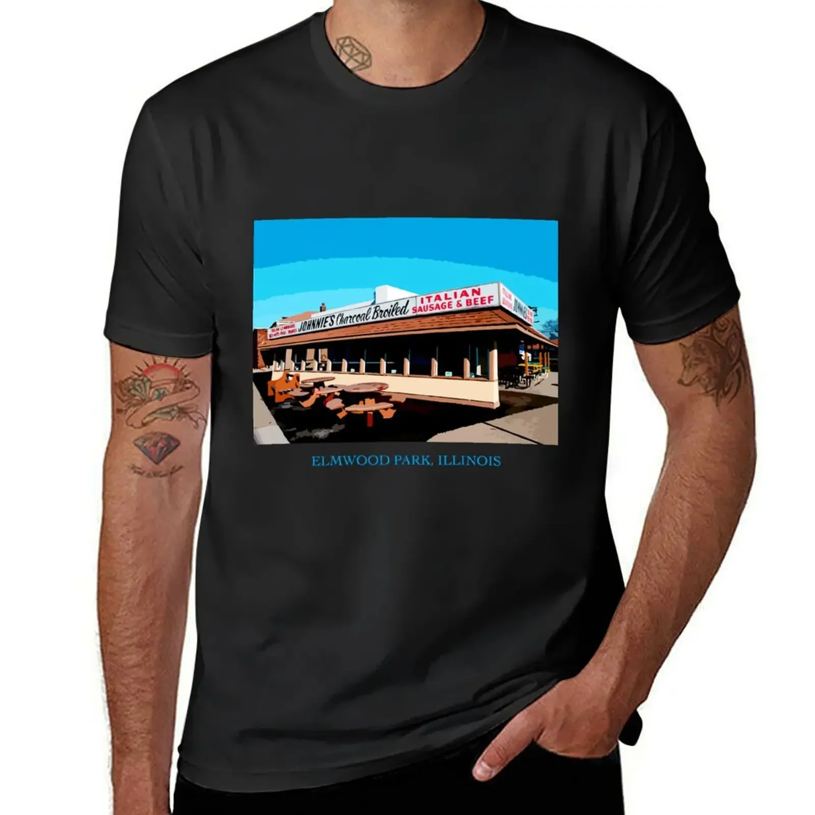 Johnnie's Beef - Elmwood Park - Chicago Food Classic T-Shirt anime Blouse cotton graphic tees mens clothes