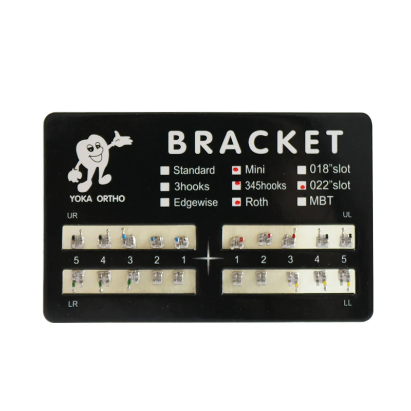 

100Packs Orthodontic Braces Bracket Roth Monoblock 345hooks Standard Mini Black Pad