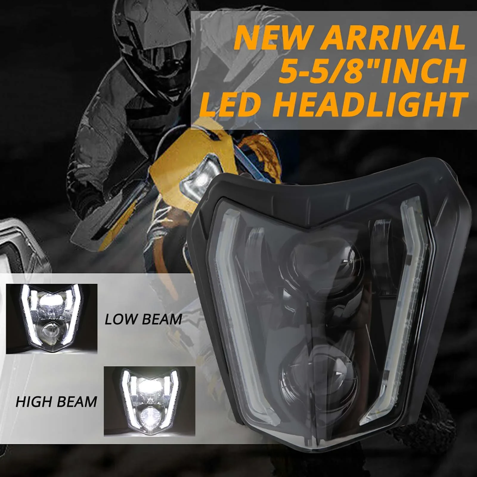 

Motorcycle LED Headlight Plate Front Headlamp for KTM EXC 300 XC XCF XCW XCFW SX SXF SXS 125 to 690 2012-2022 Head Light